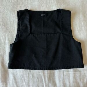 Linen Square Neck Cropped Tank